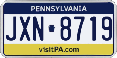 PA license plate JXN8719