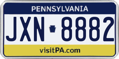 PA license plate JXN8882