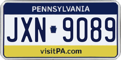 PA license plate JXN9089