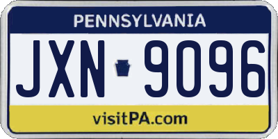 PA license plate JXN9096