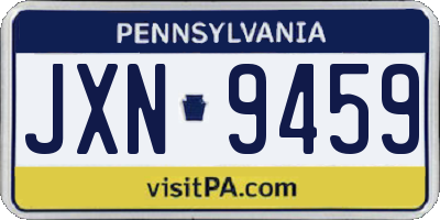PA license plate JXN9459