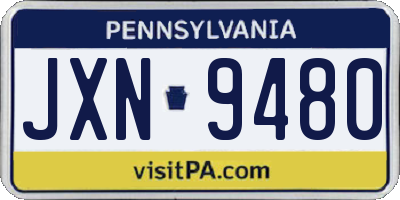 PA license plate JXN9480
