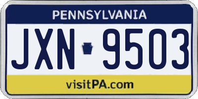PA license plate JXN9503