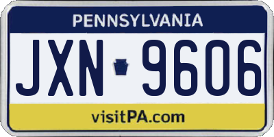 PA license plate JXN9606