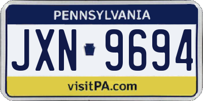 PA license plate JXN9694