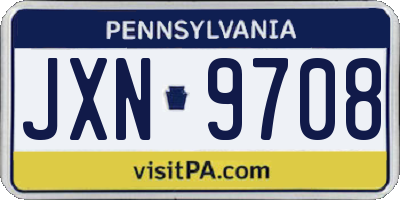 PA license plate JXN9708