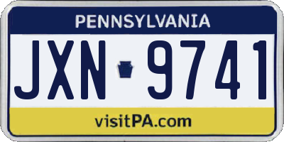 PA license plate JXN9741