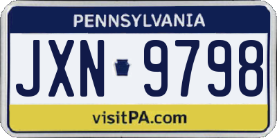 PA license plate JXN9798