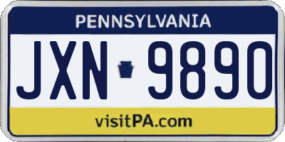 PA license plate JXN9890