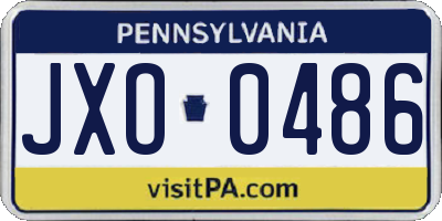 PA license plate JXO0486