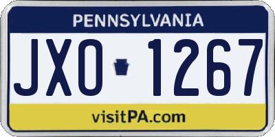 PA license plate JXO1267