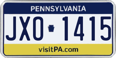 PA license plate JXO1415
