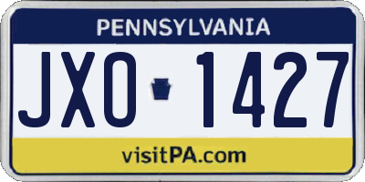 PA license plate JXO1427