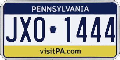 PA license plate JXO1444