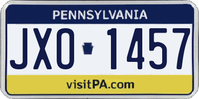 PA license plate JXO1457