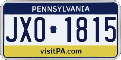 PA license plate JXO1815