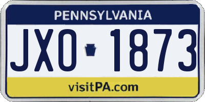 PA license plate JXO1873