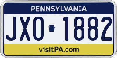 PA license plate JXO1882