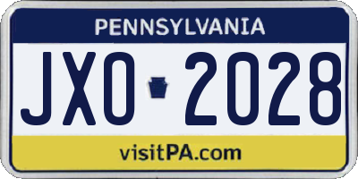 PA license plate JXO2028