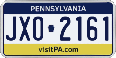 PA license plate JXO2161