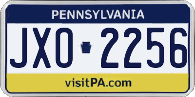 PA license plate JXO2256
