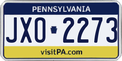 PA license plate JXO2273
