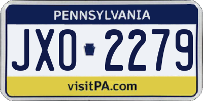 PA license plate JXO2279