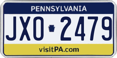 PA license plate JXO2479