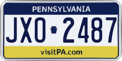 PA license plate JXO2487
