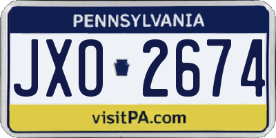 PA license plate JXO2674