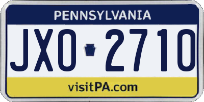 PA license plate JXO2710