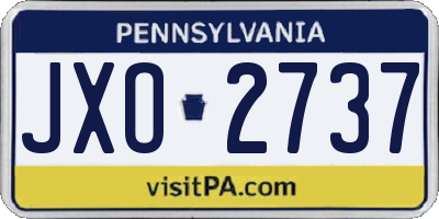 PA license plate JXO2737