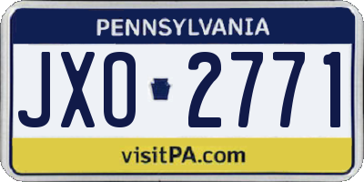 PA license plate JXO2771