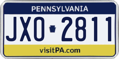 PA license plate JXO2811