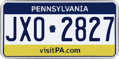 PA license plate JXO2827