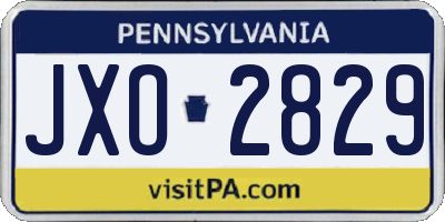 PA license plate JXO2829