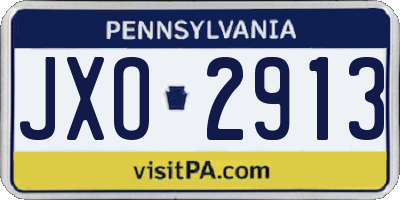PA license plate JXO2913