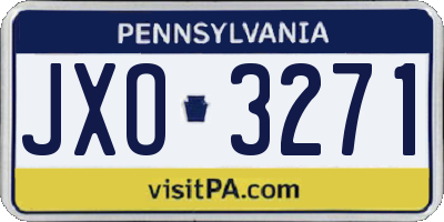 PA license plate JXO3271