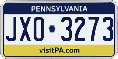 PA license plate JXO3273