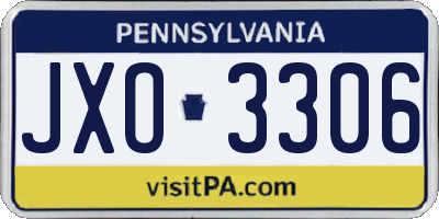 PA license plate JXO3306