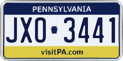 PA license plate JXO3441