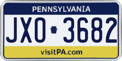 PA license plate JXO3682