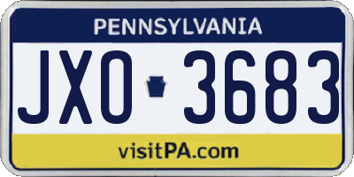 PA license plate JXO3683