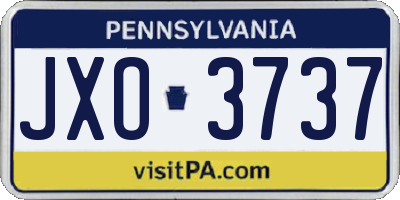 PA license plate JXO3737
