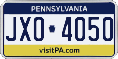 PA license plate JXO4050