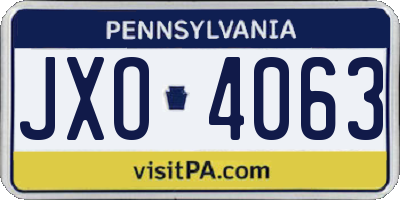 PA license plate JXO4063