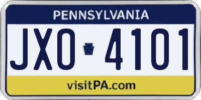 PA license plate JXO4101