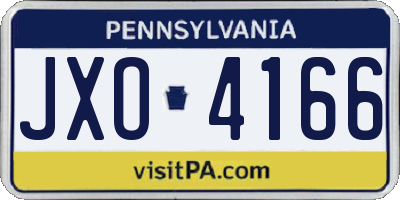 PA license plate JXO4166