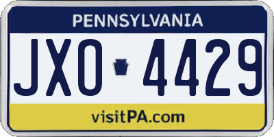 PA license plate JXO4429