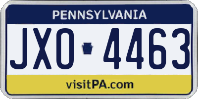 PA license plate JXO4463